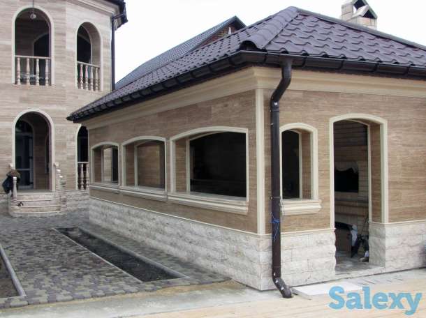 Отделка фасадов зданий мрамором, травертином, гранитом, фотография 1