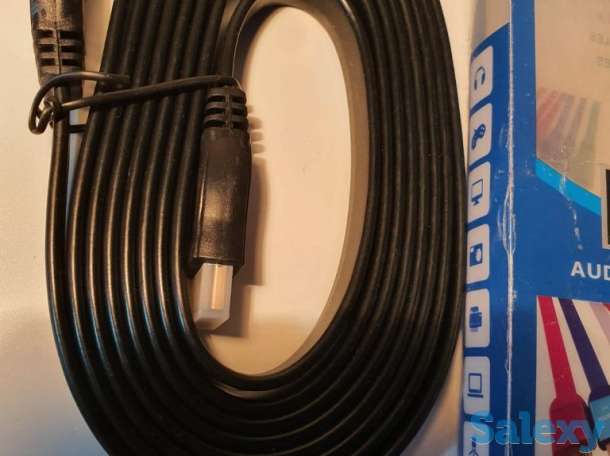 Кабель шнур High speed HDMI-HDMI Premium series плоский провод 5 метров, фотография 2