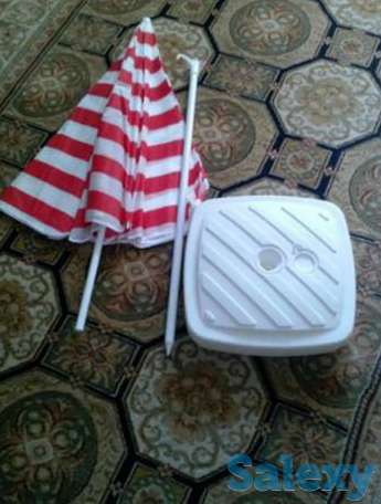 Комплект для пляжа. Зонт с основанием и коврик, фотография 1