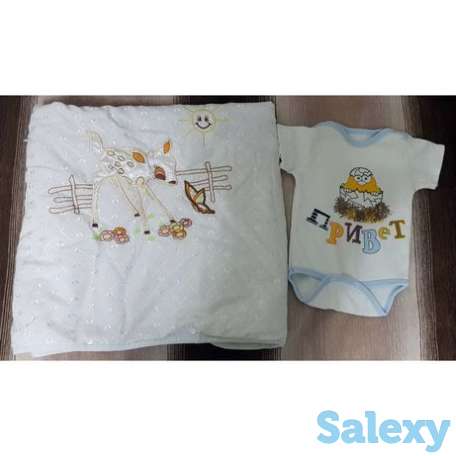 Продам детское одеяло+боди новое в подарок, фотография 1