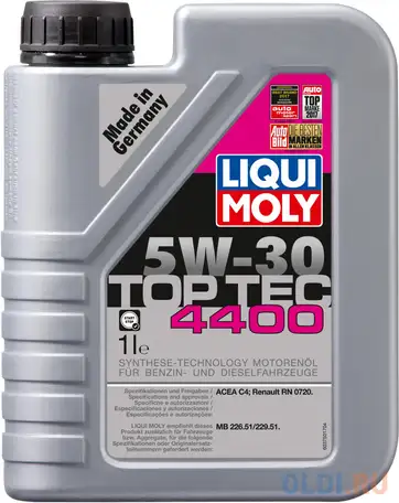 Нс-синтетическое моторное масло liquimoly top tec 4400 5w30 1 л 2319, фотография 1