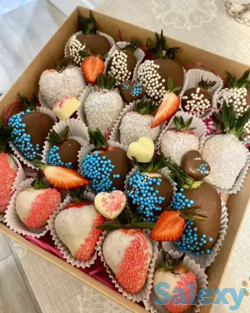 Корзина, коробка для клубники, тойбастар, лента, сюрприз коробка, фотография 12