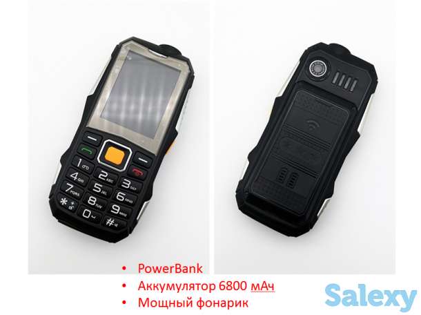 Продам мобильный телефон c мощным аккумулятором, функцией PowerBank и мощным фонариком, W2019, фотография 1
