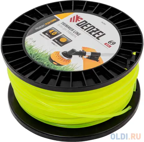 Леска для триммера круглая, 4,0мм х 69м, на din катушке flex, фотография 1