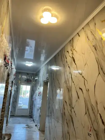 Установка гибкого мрамора, бамбуковых панелей, шпон панелей и мдф панелей  Тв зон Прихожих  Кухонных фартуков Проработка, фотография 2