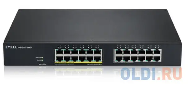 Гибридный smart l2 коммутатор poe+ zyxel nebulaflex gs1915-24ep, rack 19
