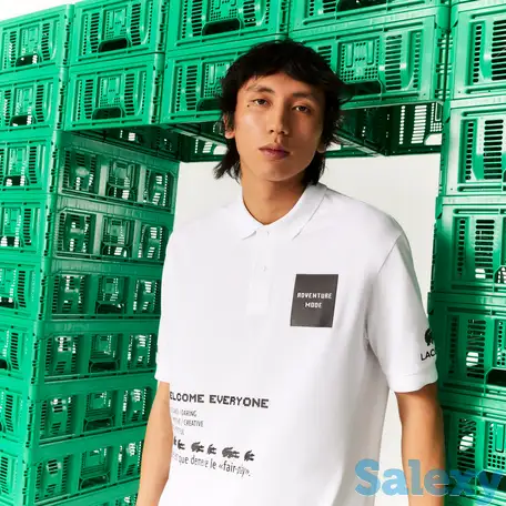 Мужское поло lacoste l!ve x minecraft из органического хлопка, фотография 1