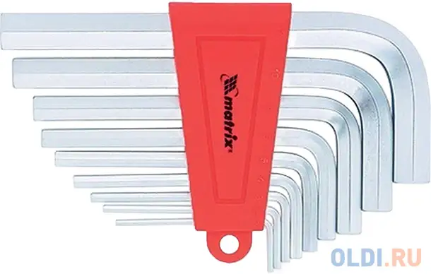 Набор ключей имбусовых hex, 2–12 мм, crv, 9 шт., короткие, сатин.//, фотография 1