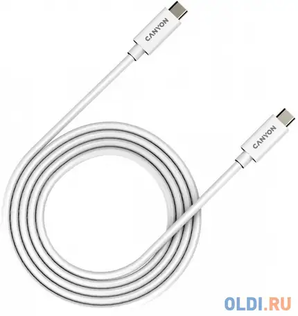 Кабель usb type c 2м canyon uc-42 круглый белый, фотография 1