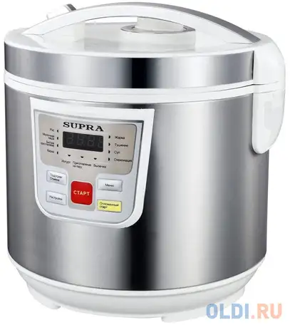 Мультиварка supra mcs-4115 900 вт 5 л серебристый белый, фотография 1
