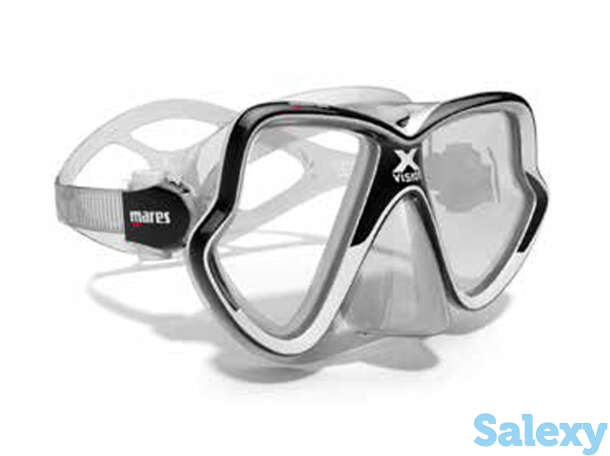 Маска для плавания mares x-vision mid, для узкого лица - ц.обт.прозрачный, ц.р.сине-белый, фотография 1