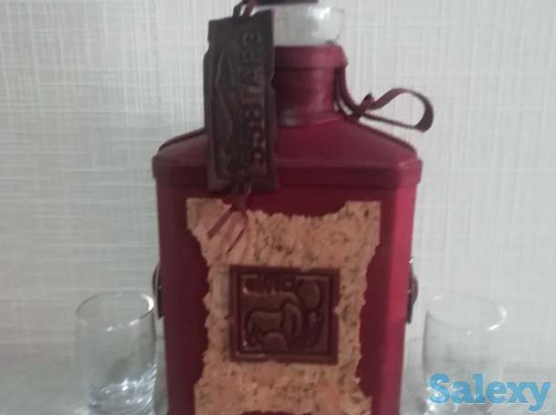 Футляр с графином . Натуральная кожа. Подарочный., фотография 1