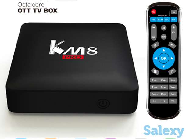 Продам восьми ядерный Android TV box на процессоре Amlogic S912 c 2GB/16GB памятью и видеопроцессором T820GPU, модель KM, фотография 1
