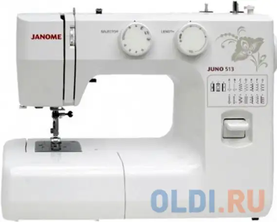 Швейная машина janome juno 513 белый/цветы, фотография 1