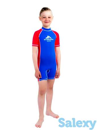 Гидрокомбинезон лайкр. укороч. scorpena swim детск., 4-6л., голубой, фотография 1