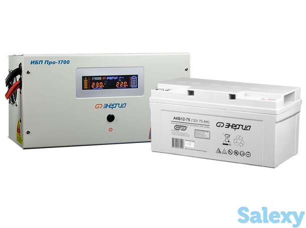 Комплект ибп инвертор энергия ибп pro 1700 + аккумулятор 75 ач, фотография 1