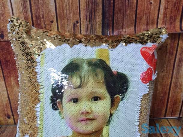 Подушка пайетки. Принт на подушку. Антистресс., фотография 2