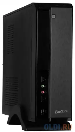 Exegate ex268692rus корпус miniitx exegate mi-207 black, miniitx/matx, <без бп>, 2*usb,, фотография 1