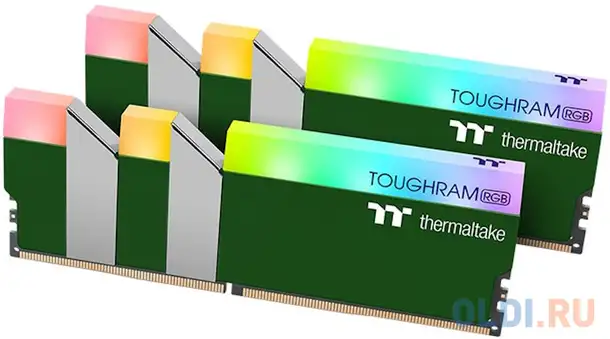 16gb thermaltake ddr4 3600 dimm toughram rgb racing green gaming memory, фотография 1