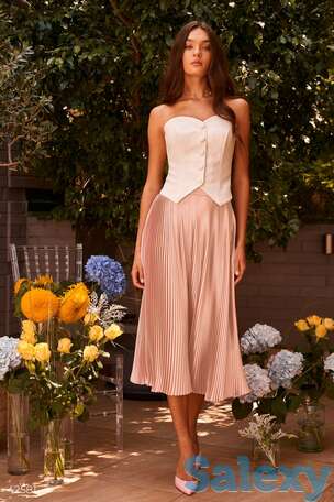 Шелковая юбка плиссе в длине миди, фотография 1