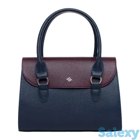 Женская кожаная сумка bloy dark blue/burgundy, фотография 4