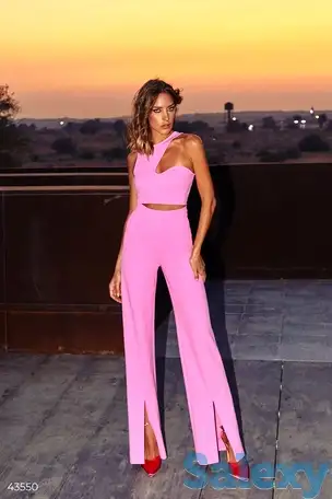 Розовые брюки с разрезами, фотография 1