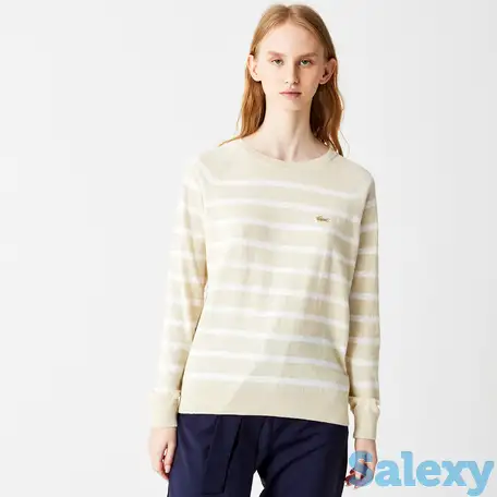Женский свитер lacoste из смеси хлопка и льна, фотография 1