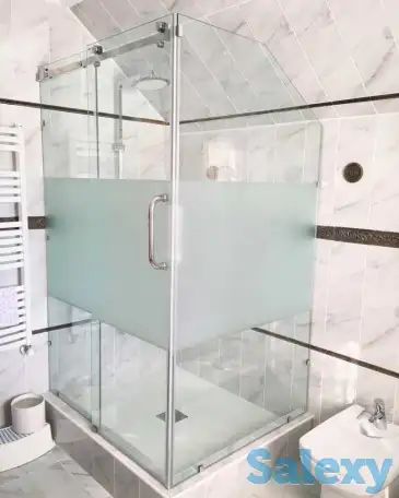 Стеклянные перегородки, Душевые кабины, Перила и ограждения Козырьки из стекла,, фотография 5