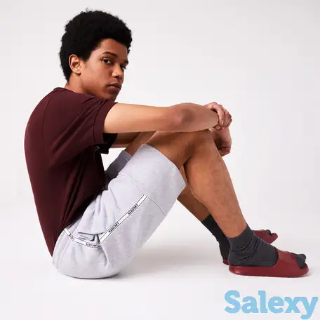 Мужские шорты lacoste из смесового хлопка и флиса с фирменными полосами, фотография 1