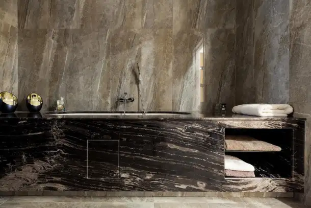 Изготовление каменных стен для домов. Стены из мрамора, гранита, оникса. Монтаж и замеры, фотография 4