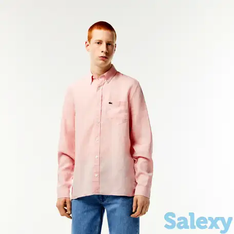 Мужская льняная рубашка lacoste regular fit, фотография 1