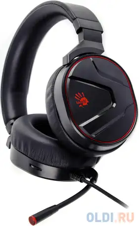 Наушники с микрофоном a4 bloody g600i черный 1.3м мониторные usb оголовье, фотография 1