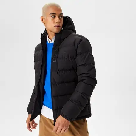 Мужская стёганная куртка lacoste с капюшоном, фотография 1