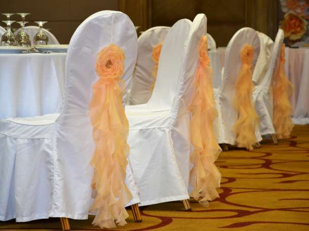 Оформление свадебных залов бумажными цветами и тканью, фотография 2