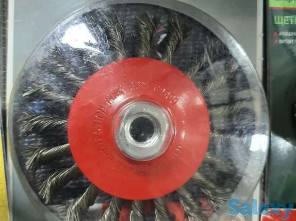 Щетка коническая для УШМ, плетеные пучки стальной проволоки 125мм, фотография 3