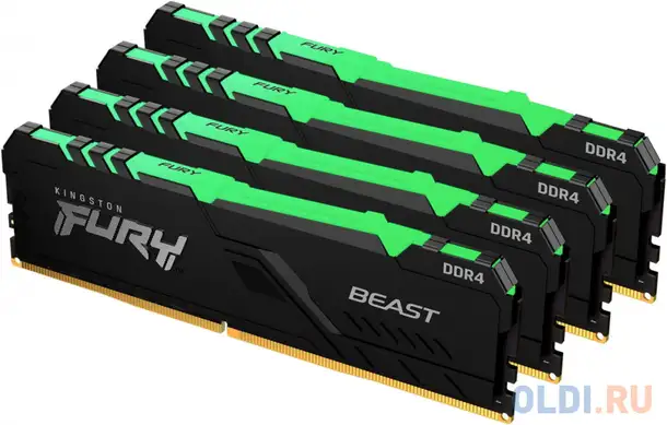 Оперативная память для компьютера kingston fury beast rgb dimm 64gb ddr4, фотография 1