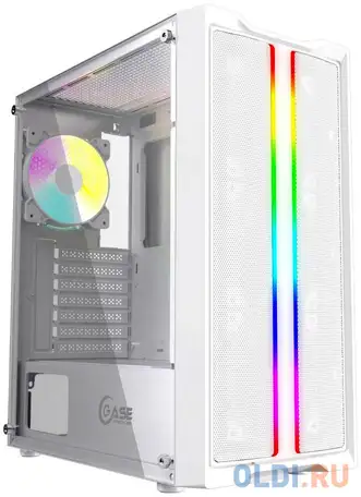Корпус powercase mistral evo white, tempered glass, 1x 120mm pwm argb, фотография 1