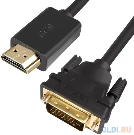 Greenconnect кабель hdmi-dvi 1.8m черный, od7.3mm, 28/28 awg, позолоченные контакты, 19pin, фотография 1