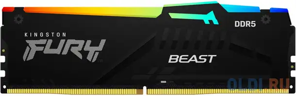 Оперативная память для компьютера kingston fury beast rgb dimm 32gb ddr5, фотография 1