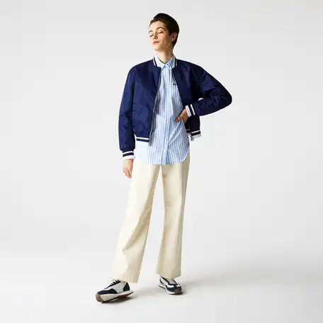 Женский водостойкий стеганый бомбер lacoste на молнии, фотография 1