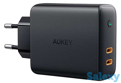 Сетевое зарядное устройство aukey dual-port 36w pd wall charger with dynamic detect. черный, фотография 2