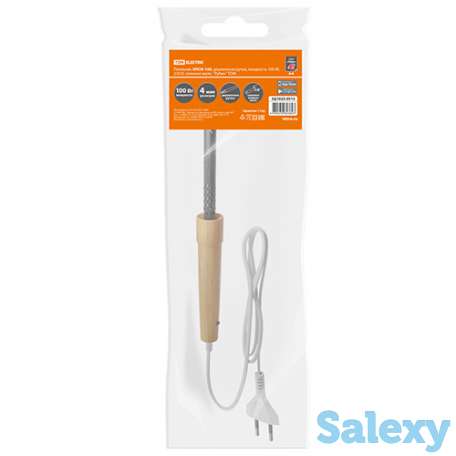 Паяльник эпсн-100 100 вт, 230 в сменное жало, деревянная ручка рубин tdm, фотография 1