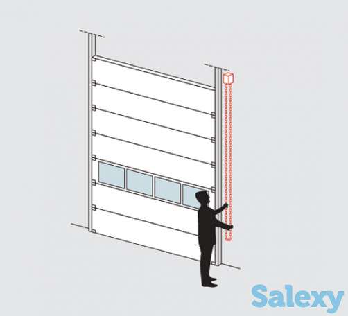 Промышленные ворота с ручным цепным приводом, фотография 3
