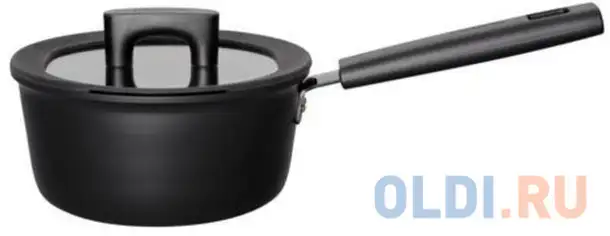 Ковш fiskars hard face 1052226 1.8л. d=18см (с крышкой) черный, фотография 1