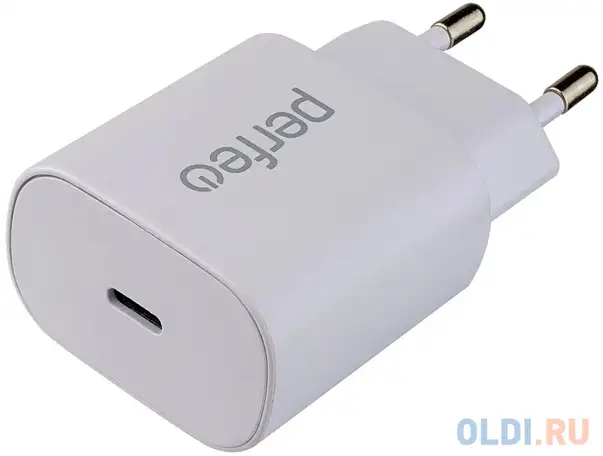Зарядное устройство perfeo usb-c белый, фотография 1