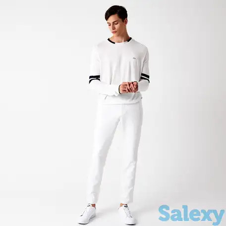 Мужские брюки lacoste casual fit из смемси хлопка и льна slim, фотография 1