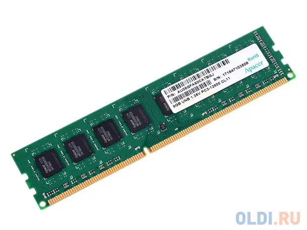 Оперативная память для компьютера apacer au08gfa60catbgj dimm 8gb ddr3 1600 mhz, фотография 1