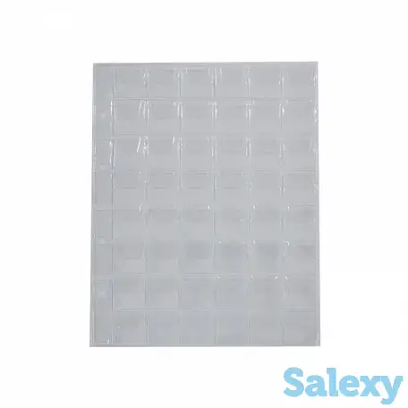 Лист для монет 200х250 мм., с клапанами, на 48 ячеек, 28х28 мм, фотография 1
