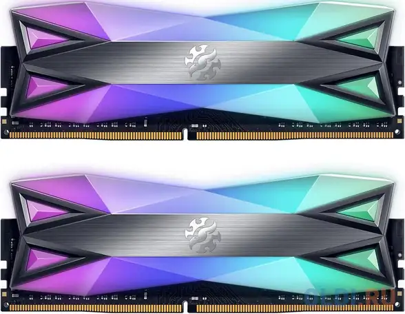 Оперативная память для компьютера adata xpg spectrix d60 rgb dimm 32gb, фотография 1