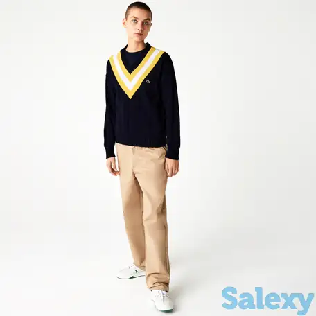 Женский шерстяной свитер lacoste в полоску, фотография 1